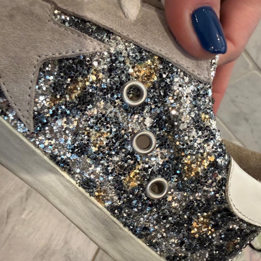 Golden Goose Women's Glitter Sneakers - Size 7.5 - Picture 5 of 7